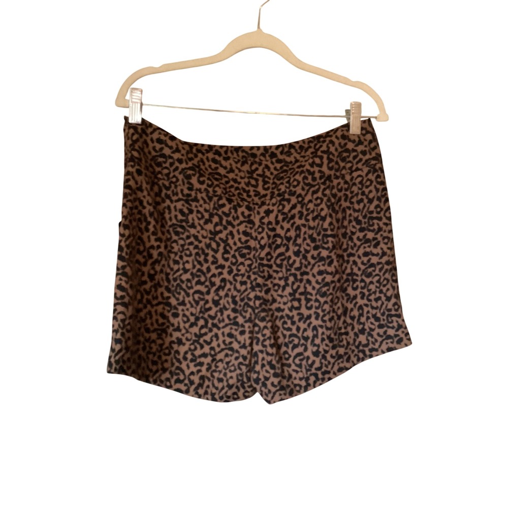 Loft Women Y2K Silky Leopard Print High Waisted Shorts 6 Brown Mob Wife Chic